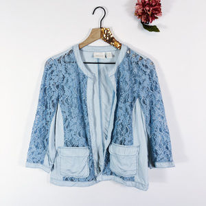 [CHICO'S] Open Front Lace Blouse